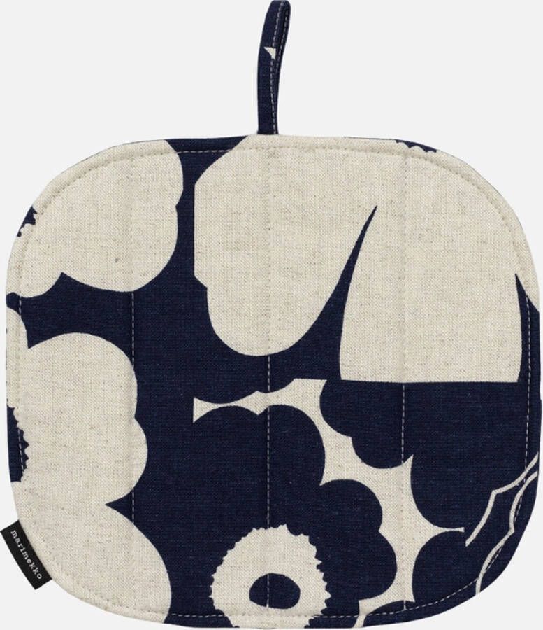 Marimekko unikko Pannenlap zwartblauw