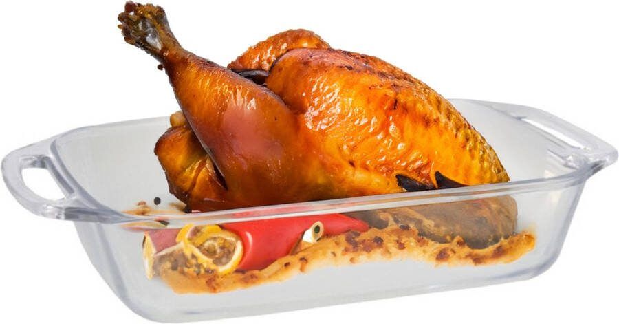 Marinex Ovenschaal van borosilicaat glas rechthoek 2.7 Liter 35 x 20 x 7 cm serveerschaal