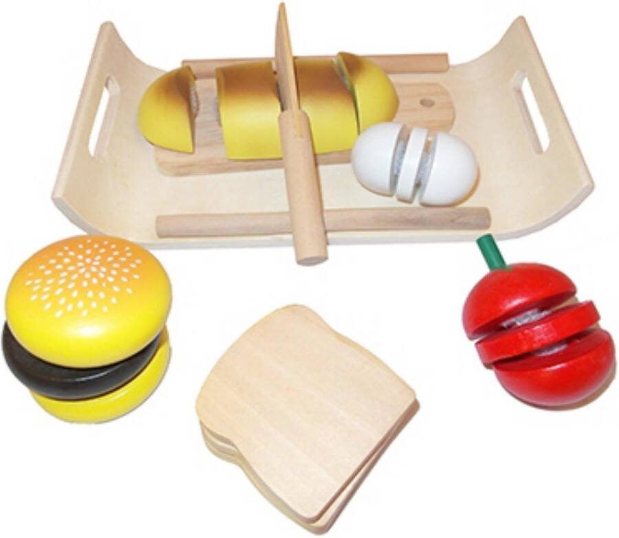 Marionette Speelgoedeten Brood Hout 8-delig