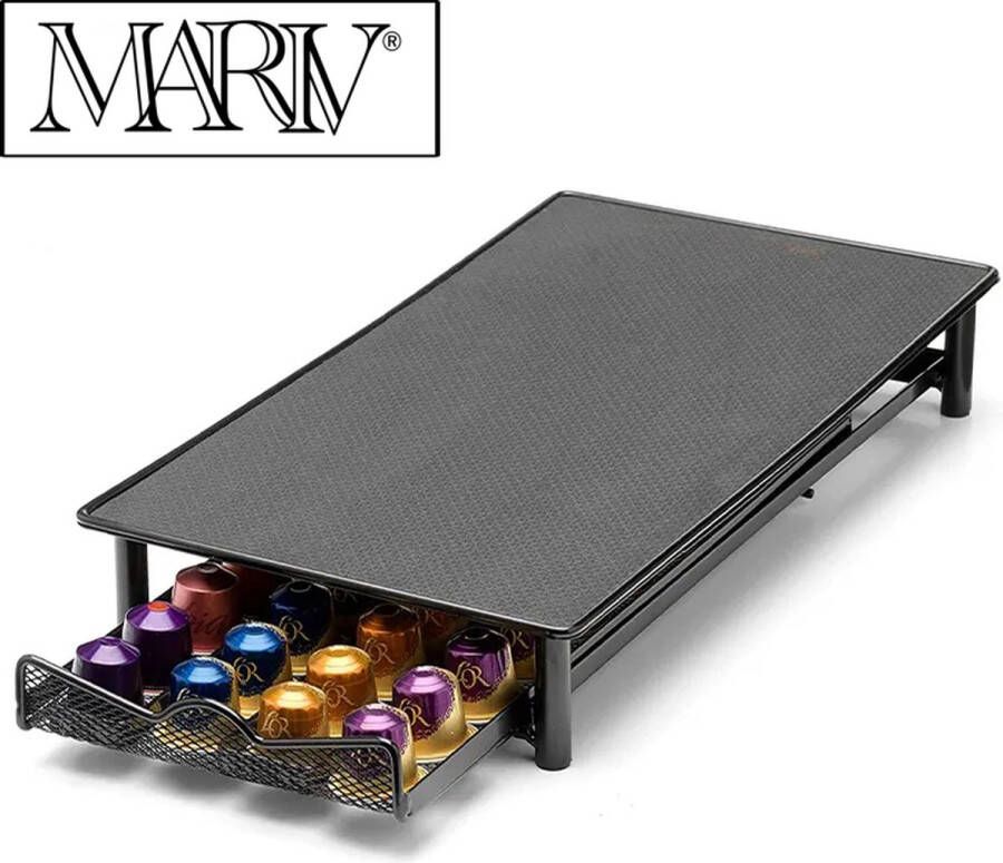 Mariv Nespresso Capsulehouder Koffiecups Houder Capsulehouder Nespresso Koffie Nespresso Cups Nespresso Cuphouder Lade Nespresso Capsules Zwart 40 Capsules