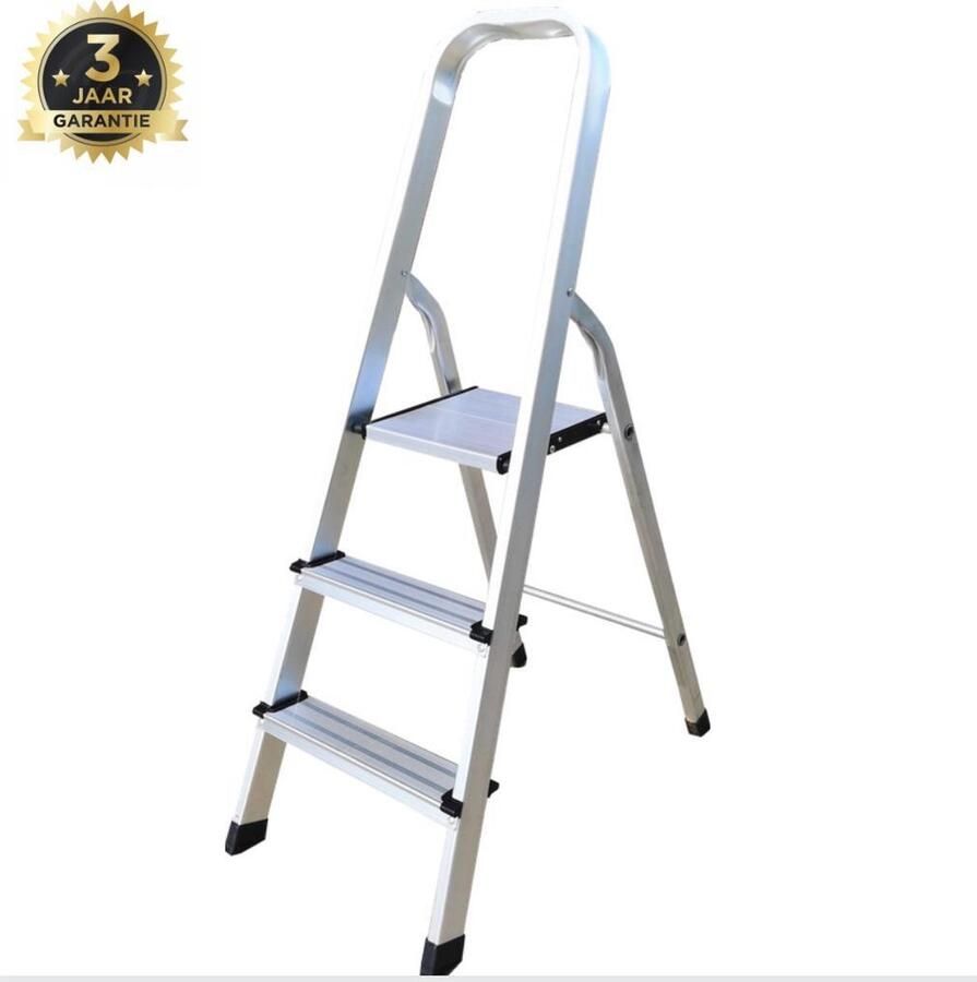 MARK TOOLS Huishoudtrap Keukentrap 4 Treden Huishoudladder Inklapbaar Trapladder Opvouwbaar Anti-Slip