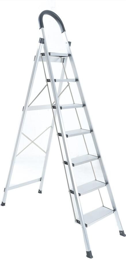 MARK TOOLS Huishoudtrap Keukentrap 7 Treden Huishoudladder Inklapbaar Trapladder Opvouwbaar Anti-Slip