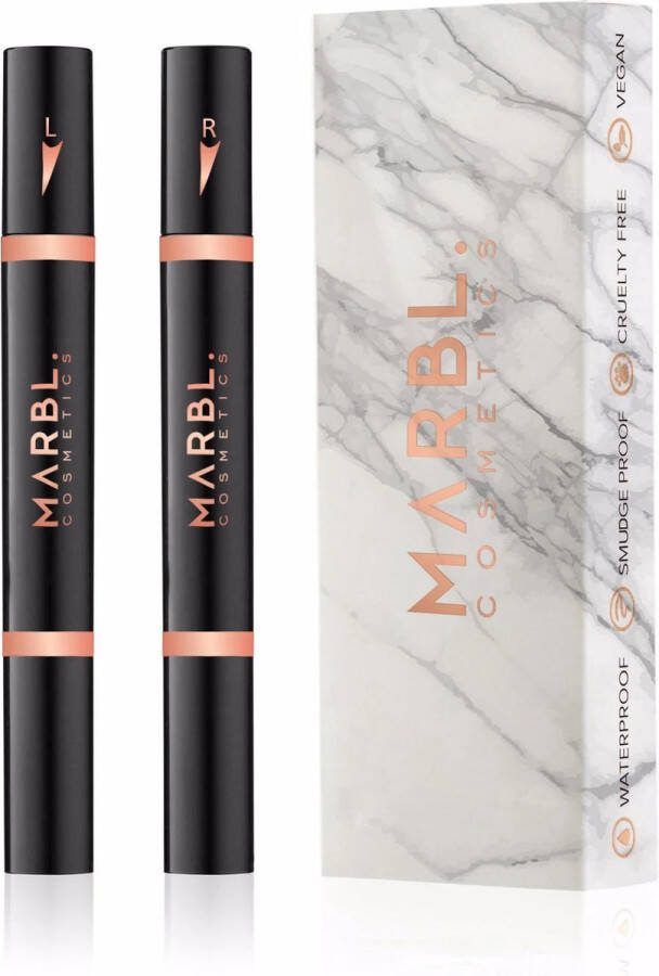 Marbl Cosmetics MARBL. Cosmetics Easy Wing Eyeliner Zwart Waterproof Eyeliner Stempel Eyeliner Stencil Tool Vlekproof Vegan & Dierproefvrij Zwart 6MM