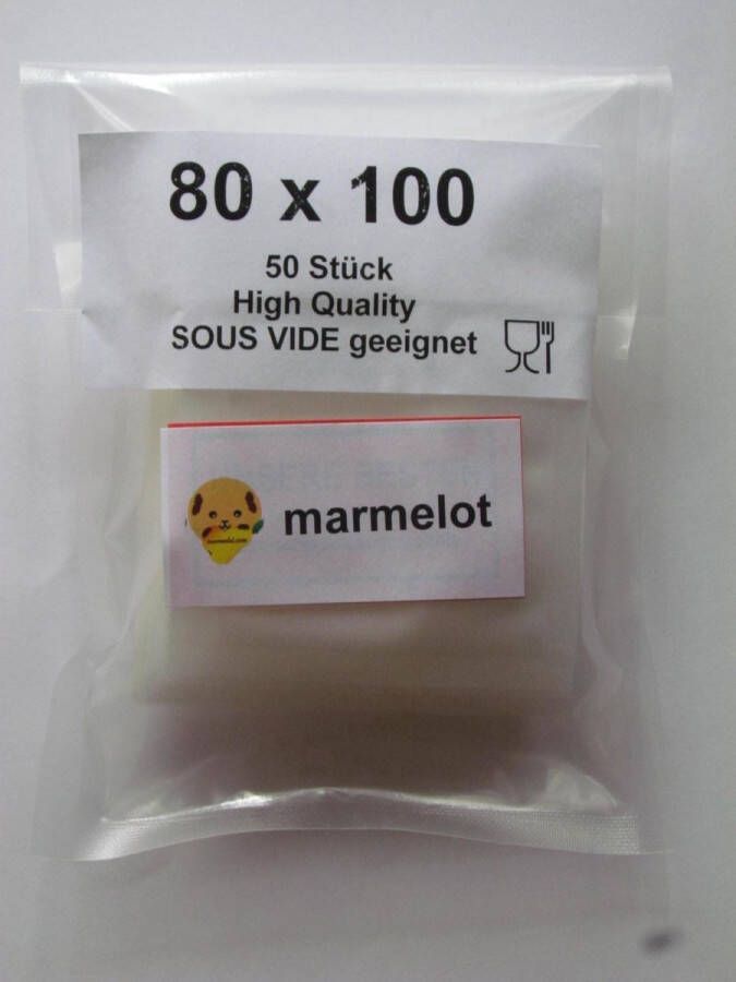 Marmelot Vacuumzakken 8x10 cm 50 stuk met Microstructuur voor alle Merken Vacuum Sealers