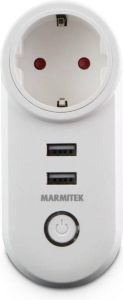 Marmitek Slimme Stekker Power SI Wifi Stekker Wifi Stopcontact Wifi Schakelaar Smart Home 2 x USB Energiemeter Nederlands type (rand-aarde)