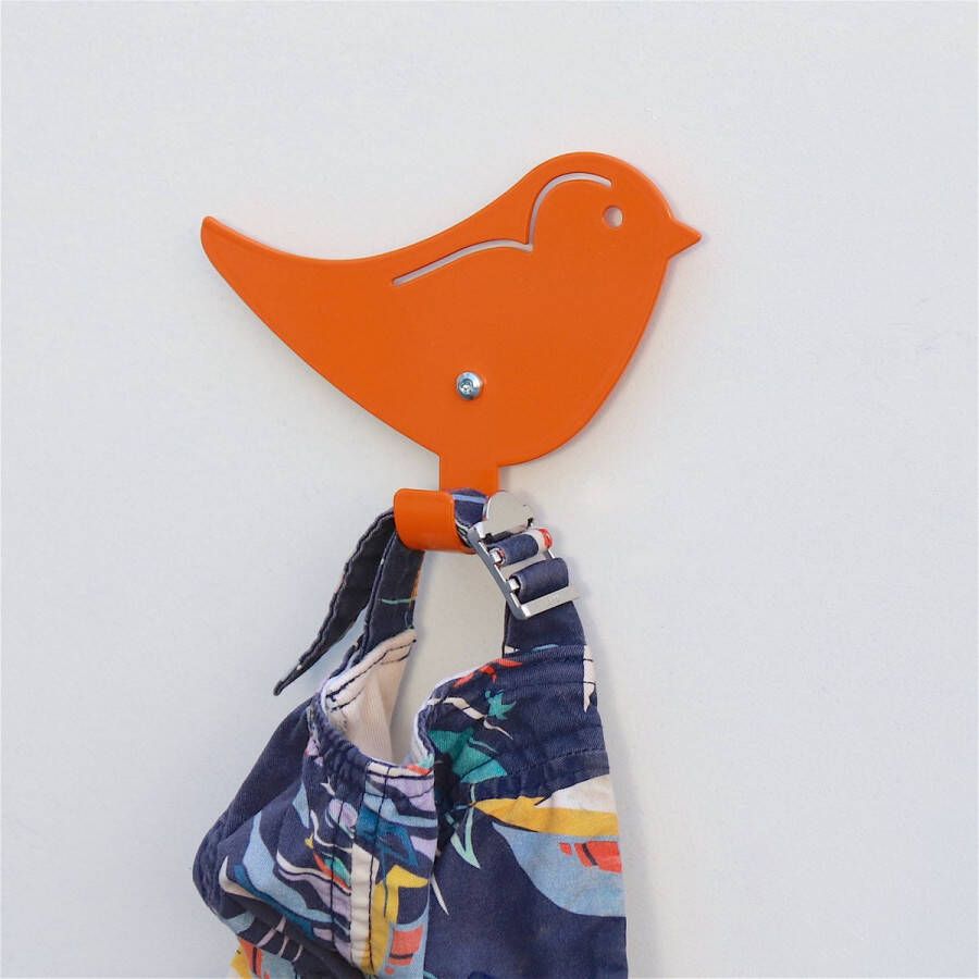 Marnelly Metalen Kinderkapstok Kapstok Vogel Oranje
