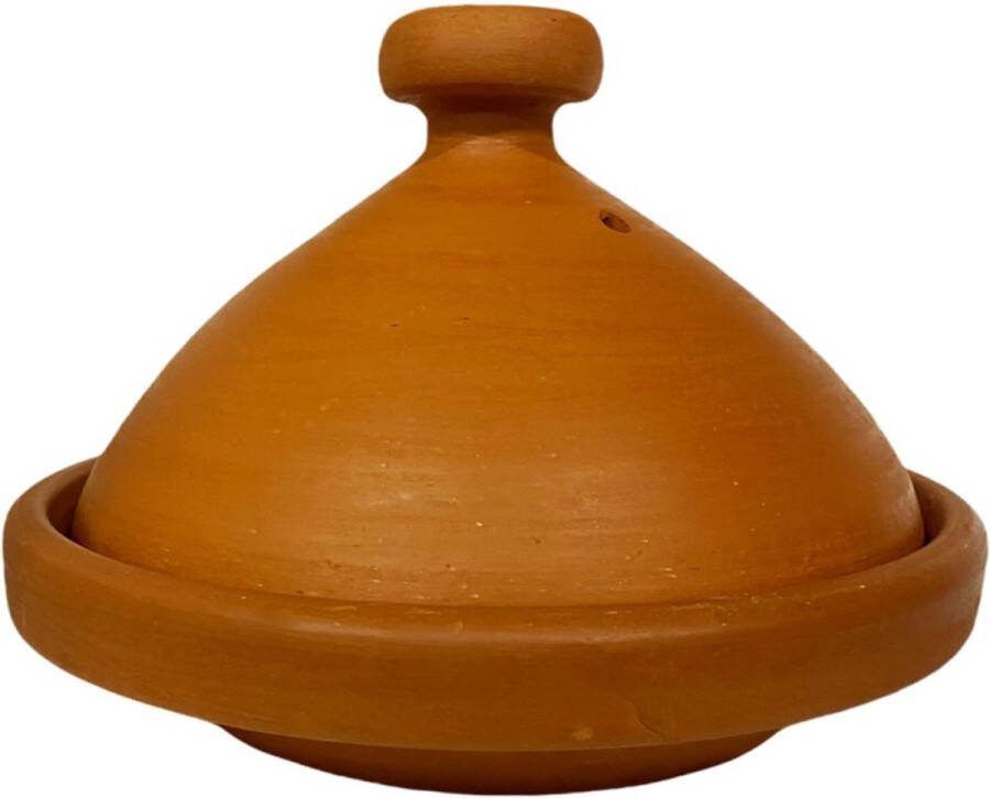 Marocstore.nl Authentieke Handgemaakte aardewerk tajine Naturel ongeglazuurd-Ø 34 cm
