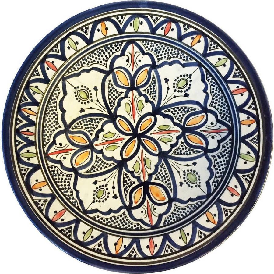 Marocstore.nl Marokkaanse schaal aardewerk- Fruitmand Fruitschaal couscous schaal 35 cm