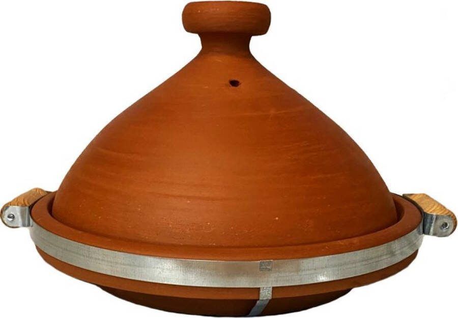 Marocstore.nl Marokkaanse Tajine Natural ongeglazuurd met handvat 33 CM