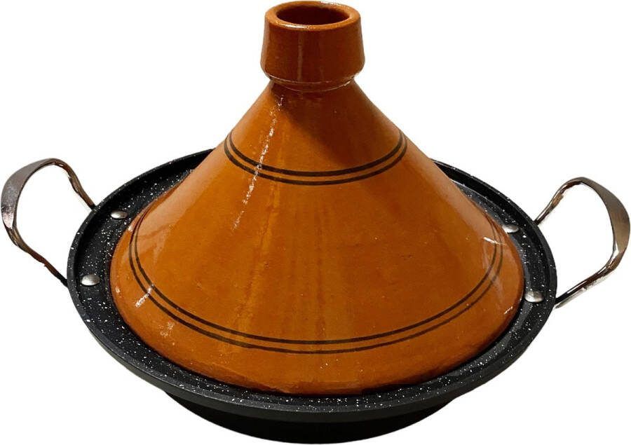 Marocstore.nl Tajine inductie Handvaten| Geschikt voor 4-8 personen Alle warmtebronnen| Ø 30cm
