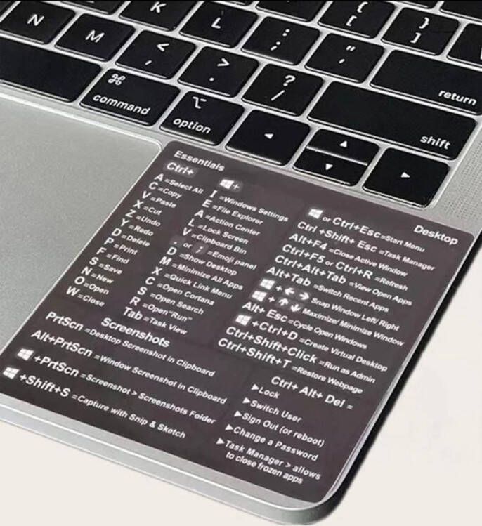 Marrys collection Laptop Sticker Toetsenbord Sneltoetsen
