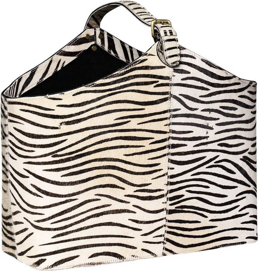 Mars & More Mand Koeienhuid Zebraprint Leder Bont 25x28x50cm |