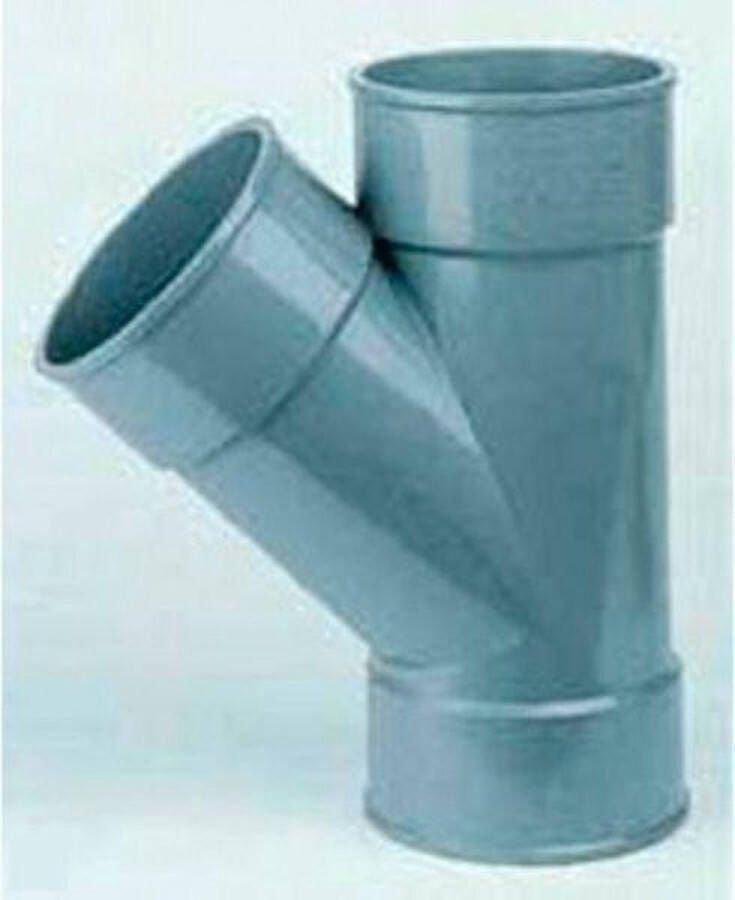 Martens PVC Mof T-stuk 45° LIJM 45-75 Voor Rioolbuis : 75 mm en 40 mm