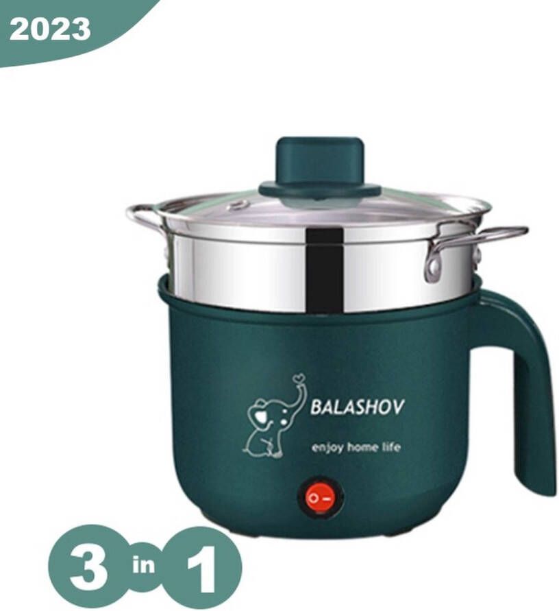 MartoSandro Mini Klein Rijstkoker Elektrische Rijstkoker Non-Stick Double layer Multifunctioneel 1.8L 1 2 Personen