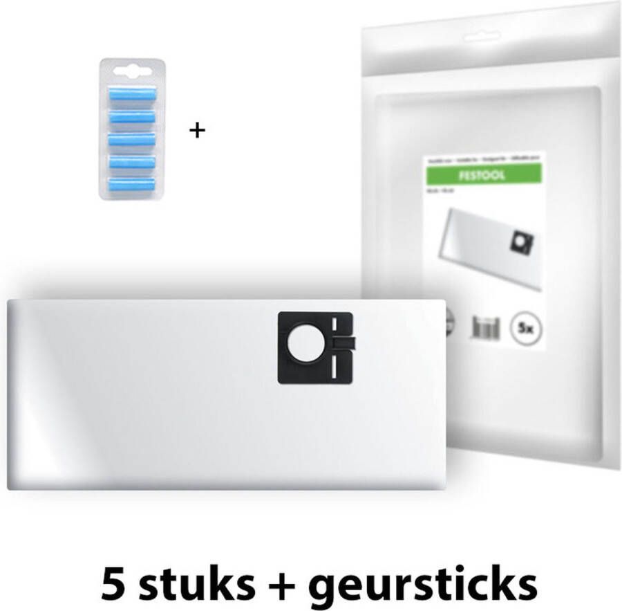 MartyPrint geschikt voor Festool CTL-22 CTL-33 stofzuigerzakken 5 stuks + 5 geurstaafjes (eigen merk)