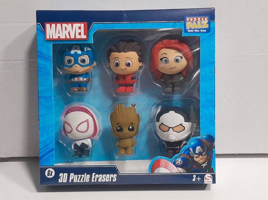 Marvel 3D puzzel met 6 figuren-puzzelgummetjes
