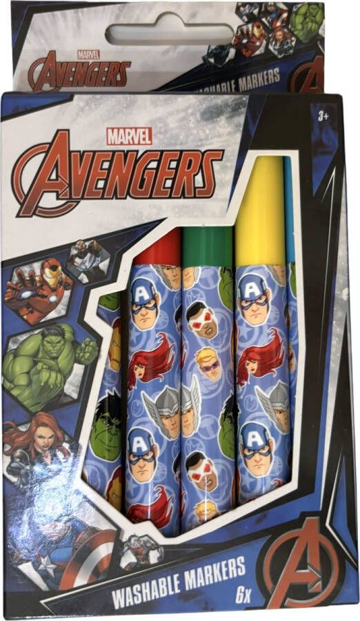 Marvel Avengers Uitwasbare stiften 6 stuks