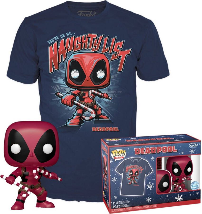 Funko Deadpool Verzamelfiguur & Tshirt Set -M- Marvel POP! & Tee Box Deadpool HLD Blauw
