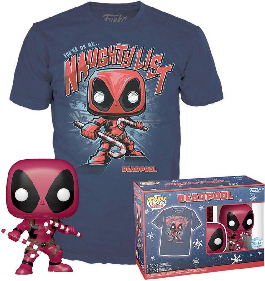 Funko Deadpool Verzamelfiguur & Tshirt Set -S- Marvel POP! & Tee Box Deadpool HLD Blauw