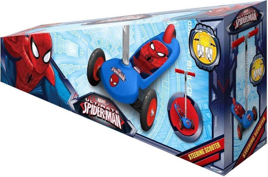 Marvel Kinderstep Spider-Man 3-wiel kinderstep Jongens Voetrem Blauw Rood