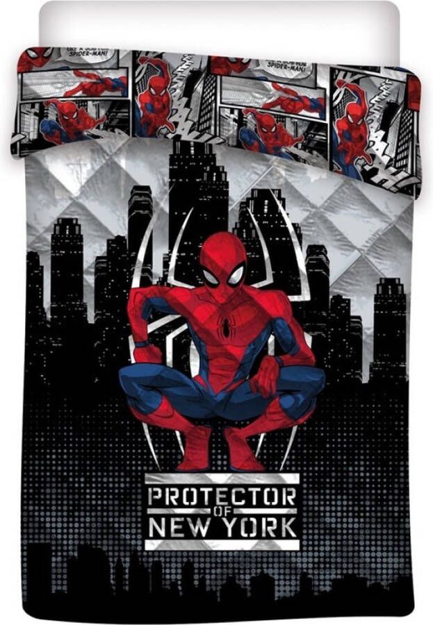 Marvel Spider-man Bedsprei- quilt- winterdekbed- deken- 140x200cm- rood- blauw- extra groot en warm