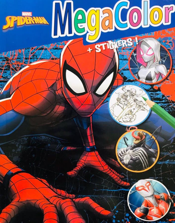 Marvel Spiderman Kleurboek Spiderman kleurboek Megacolor kleurboek met stickers Extra dik! Spiderman speelgoed Knutselen