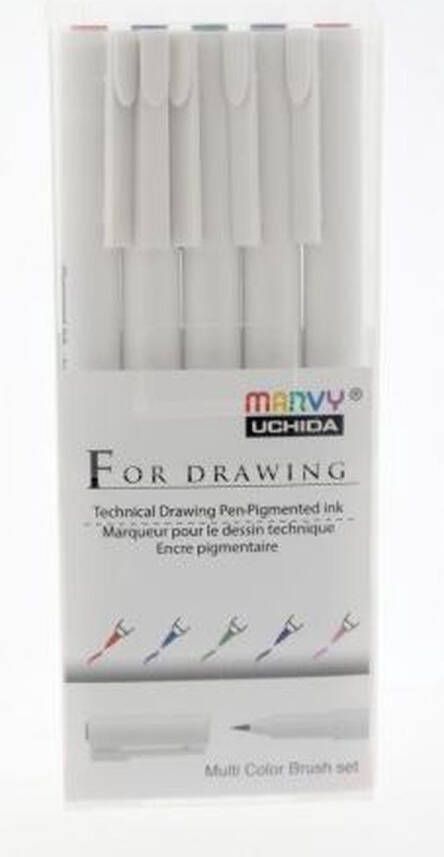 Marvy Uchida Technische Fineliner Set 0 3 mm 5 stuks