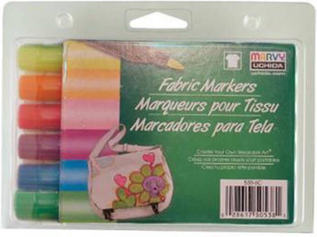 Marvy Uchida Textielstiften Brush Neon 6 Stuks