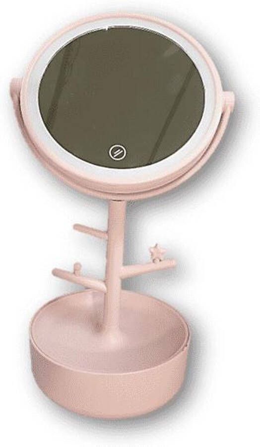 Mascot Make-up spiegel Led lamp opmaakspiegel Grijs- sieraden opbergen