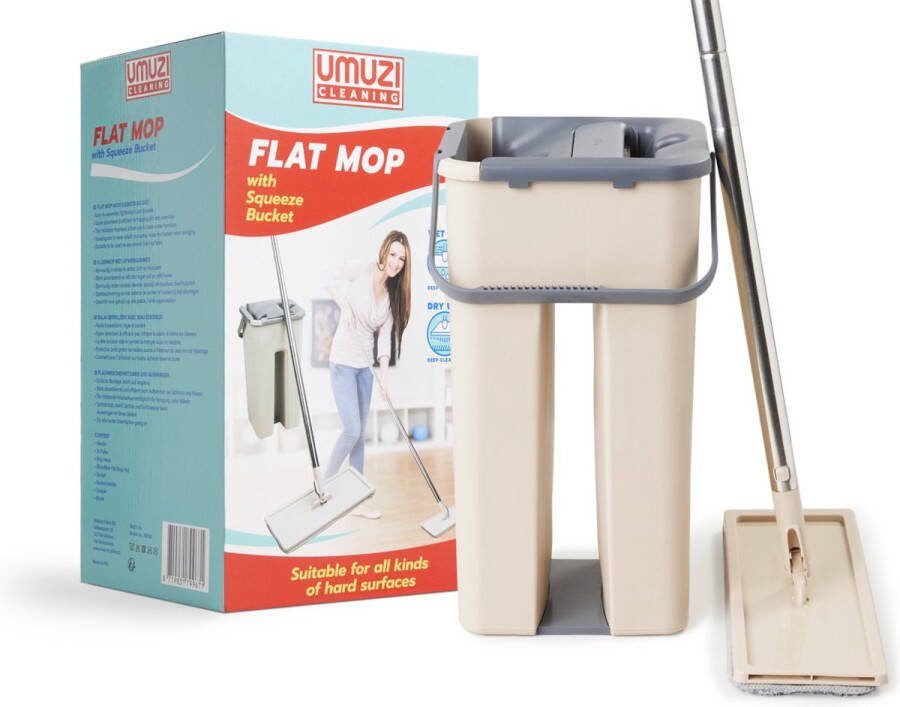 Mascot Online b.v UMUZI CLEANING Dweil Draaibare Kop Mop met Zelfreinigend Mechanisme 128 cm lang Afmeting mop: 20 x 37 x 17 cm