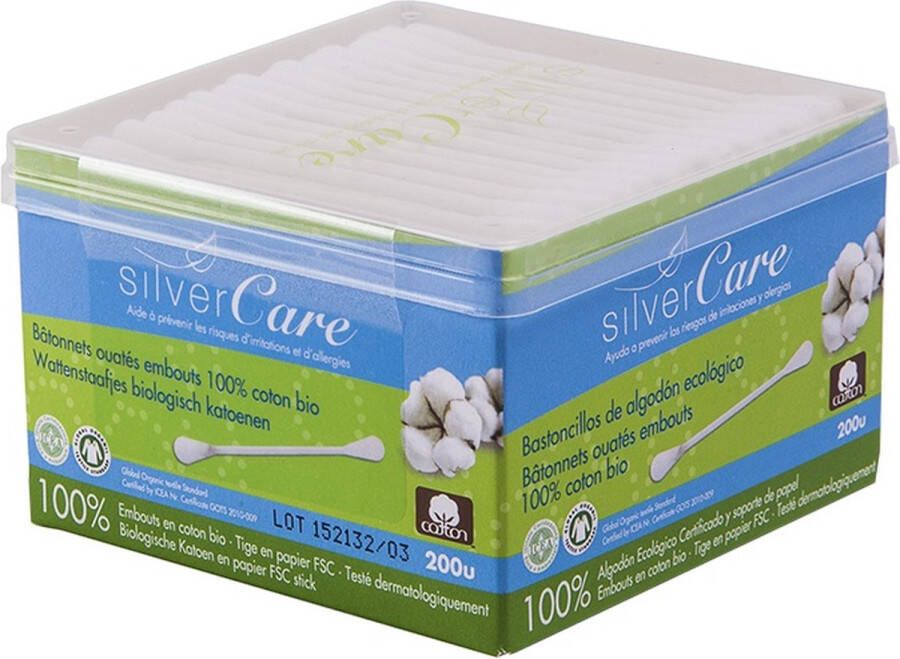 Masmi Silver Care biologische katoenen oordopjes 200st