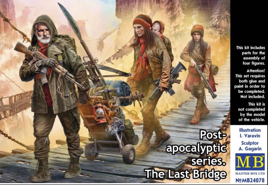 Master box 1:24 24078 Post-apocalyptic series The Last Bridge Plastic Modelbouwpakket