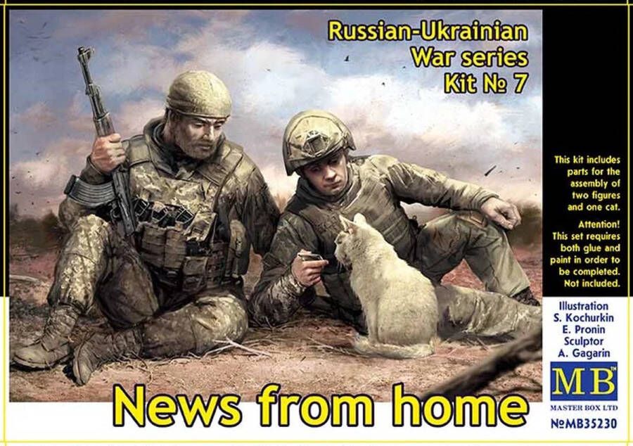 Master box 1:35 35230 Russian-Ukrainian War series kit No7 News from home Plastic Modelbouwpakket