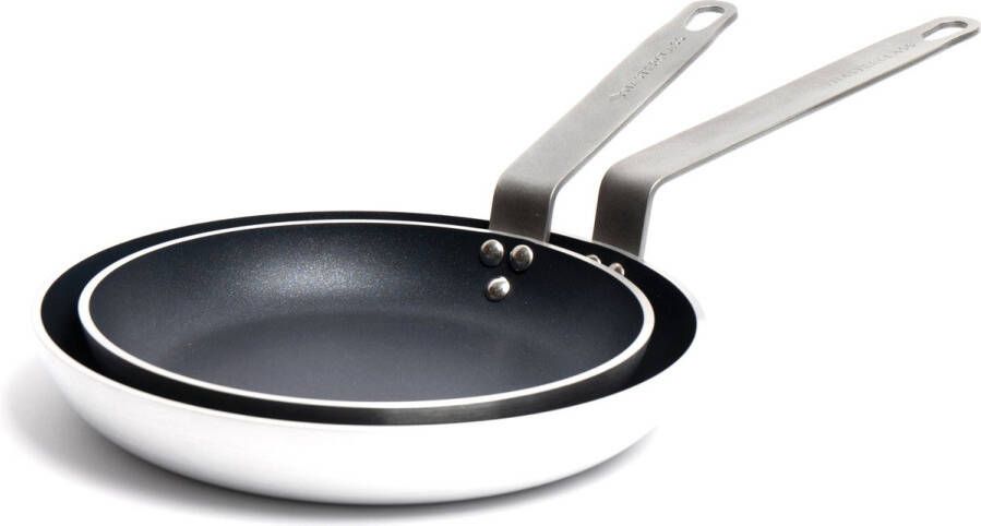 Masterclass 2-delige Professionele Aluminium Koekenpannenset met antiaanbaklaag en 2x Heavy Duty koekenpannen 24cm en 28cm