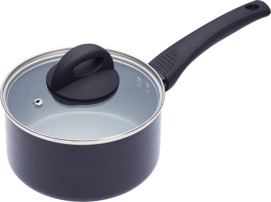 Masterclass 4-delige keramische Eco-sauceauset met antiaanbaklaag inclusief 14cm melkpan en 3x inductiebestendige pannen van 16cm 18cm en 20cm