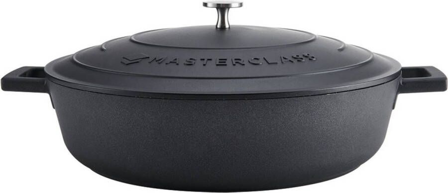 MasterClass gietaluminium braadpan (Ø32 cm) (5L) (lichtgewicht) zwart