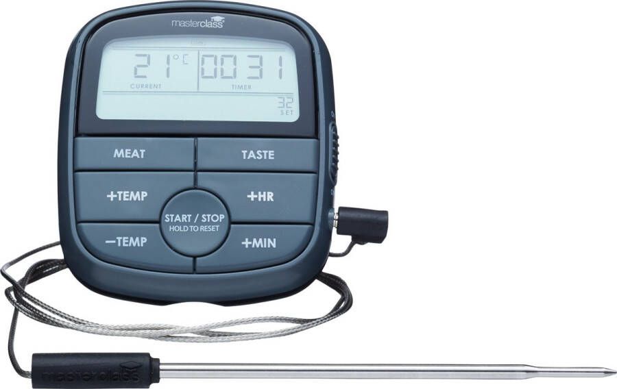 MasterClass Digitale Kookthermometer & Timer Antraciet