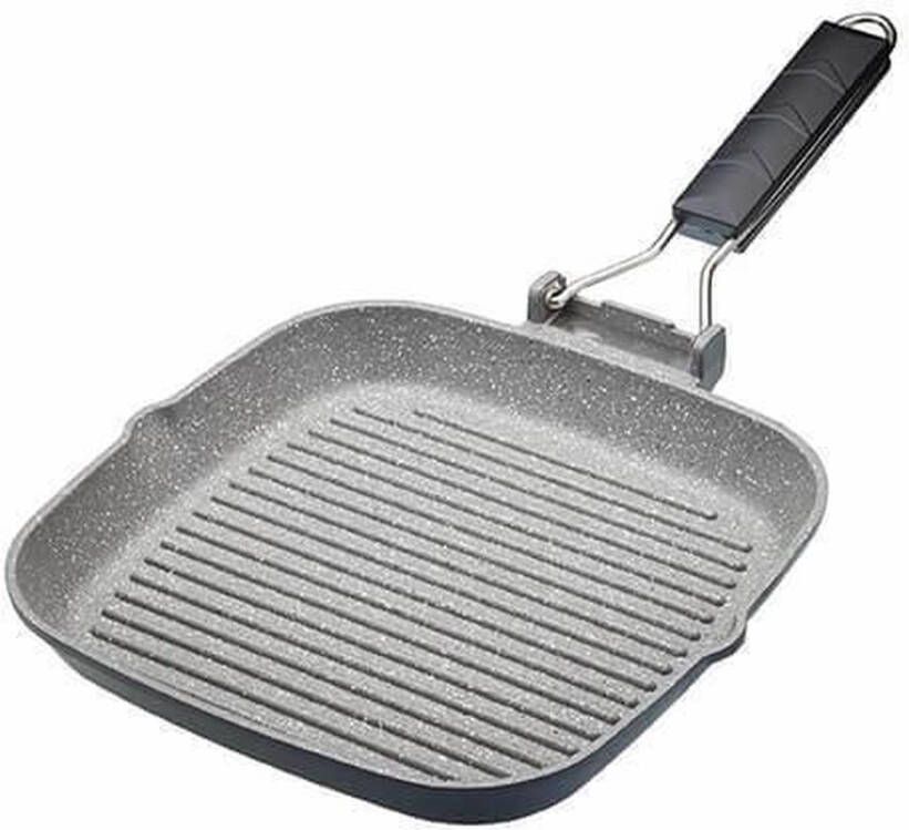 MasterClass Gietaluminium Grillpan 24cm Opvouwbaar Handvat Maste