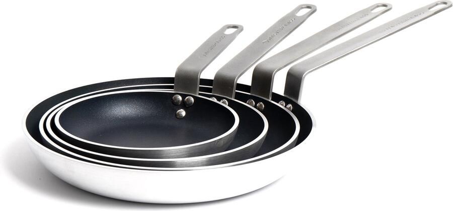 Masterclass 4-delige Professionele Aluminium Koekenpannenset met antiaanbaklaag en 4x Heavy Duty koekenpannen 20cm 24cm 28cm en 32cm