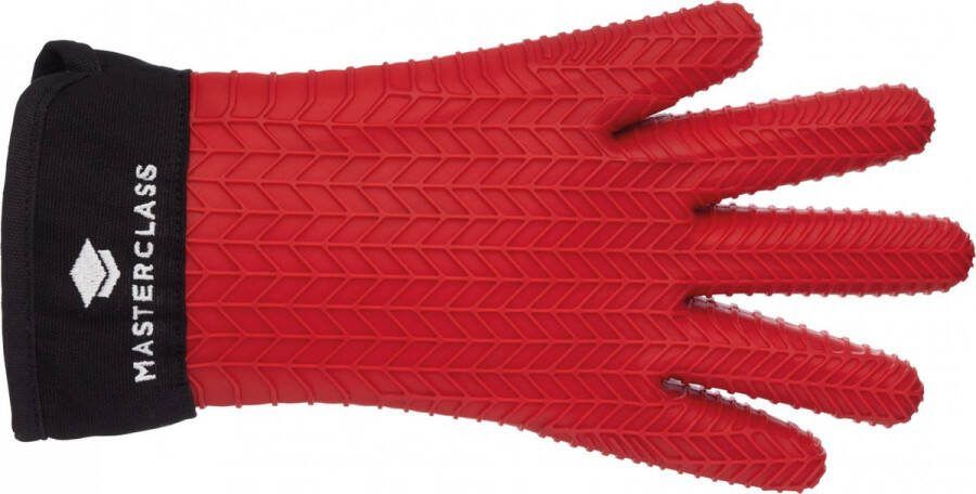 Masterclass Ovenhandschoen 37 X 19 Cm Siliconen Rood zwart