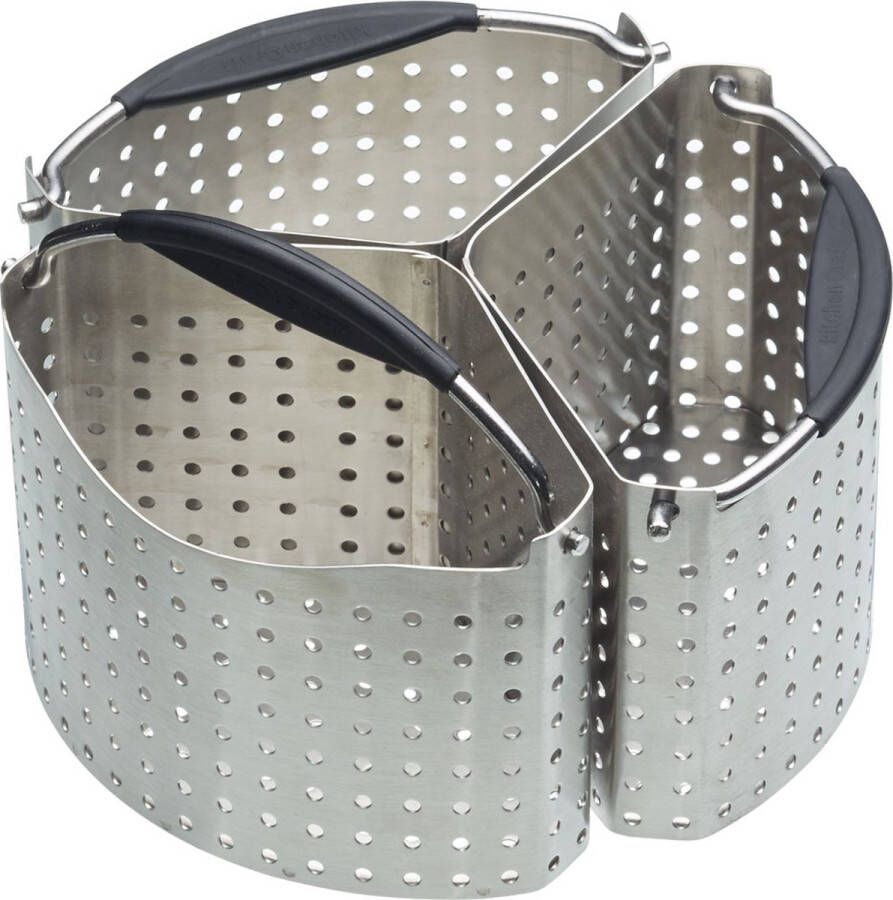 Masterclass KitchenCraft Roestvrijstalen Scheidingsmanden voor Kookpannen 20 cm (set van 3) Zilver