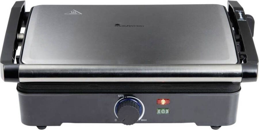 Masterpro Contactgrill Elektrisch Anti-aanbaklaag Oververhittingsbeveiliging Zwart RVS