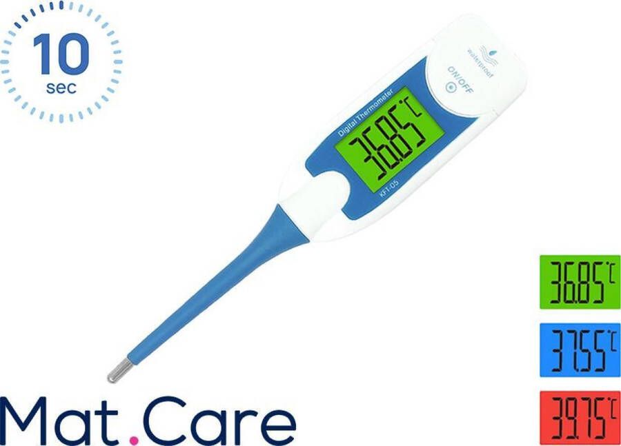 Mat Care Digitale Thermometer Koortsthermometer Extra groot verlicht display