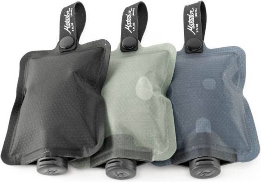 Matador FlatPak Toiletry Bottle 3x 30ml Reisflesjes Blue Charcoal Green