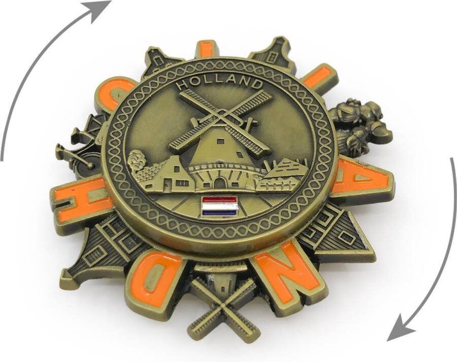 Matix 12 stuks magneet metaal spinner Holland molen brons