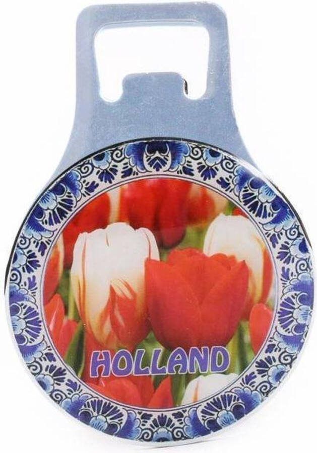 Matix Opener Magneet Metaal Tulpen Met Rand Holland Souvenir