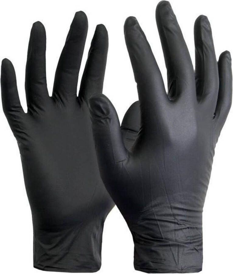 Matrix Nitrile wegwerp handschoenen Non-sterile en poedervrij Zwart Maat L 100 stuks
