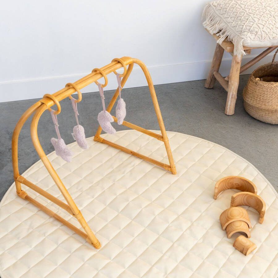 MATS Speelkleed Eco Leer Rond speelkleed Babygym Incl. Opbergtas Rond 120 Beige