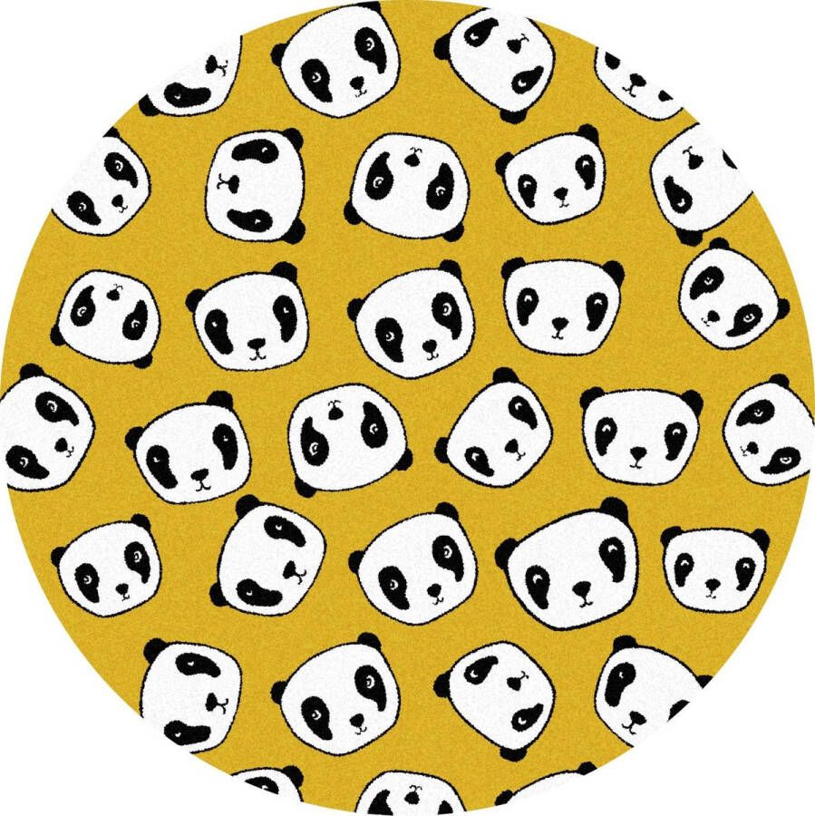 MatStyles Mat Vloermat Vloerkleed Tapijt Kind Kinderkamer Panda Rond Wasbaar Antislip 150 x 150 cm