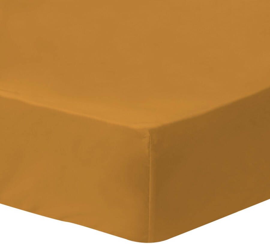 Matt & Rose Hoeslaken Karamel Tweepersoons 160 x 190 200 cm Gewassen Katoen
